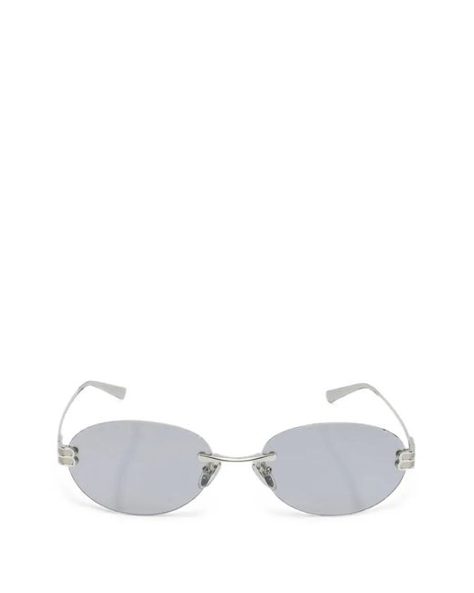 Balenciaga White Gossip Oval-Frame Sunglasses