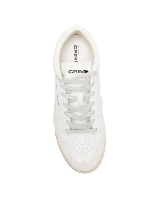 Crime London White Perforated Sneakers for men