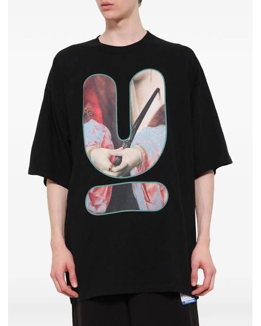 Undercover Black Logo-Print T-Shirt for men