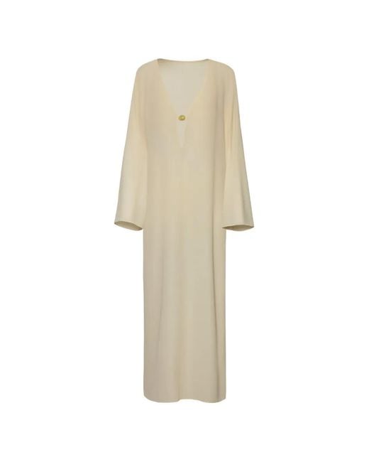 Baobab Natural Luna Bell-Sleeves Cut-Out Maxi Cover-Up