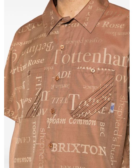 Martine Rose Katoenen Overhemd Met Tekst in het Brown voor heren