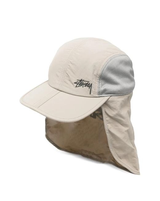 Stussy White Foldable Shade Hat for men