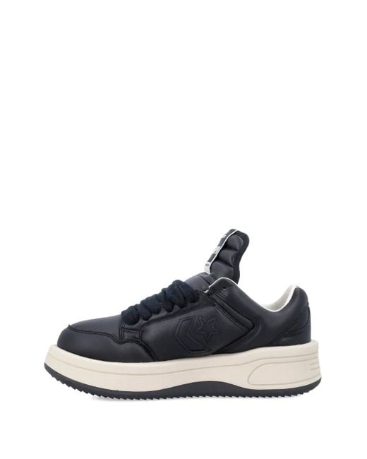 Rick Owens Blue Leather Sneakers