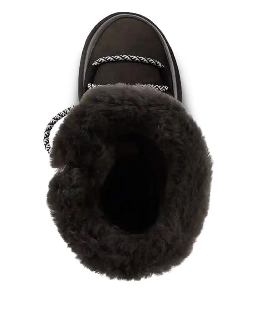 EMU Black Blurred Lace-Up Boots
