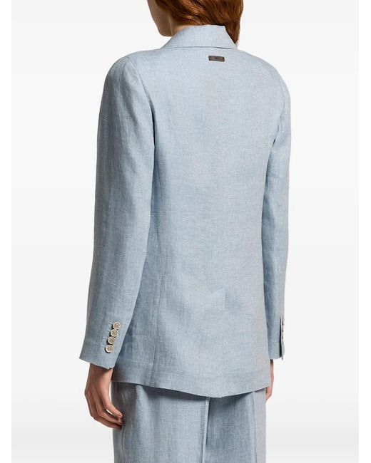 Peserico Gray Button Patch-Pocket Blazer