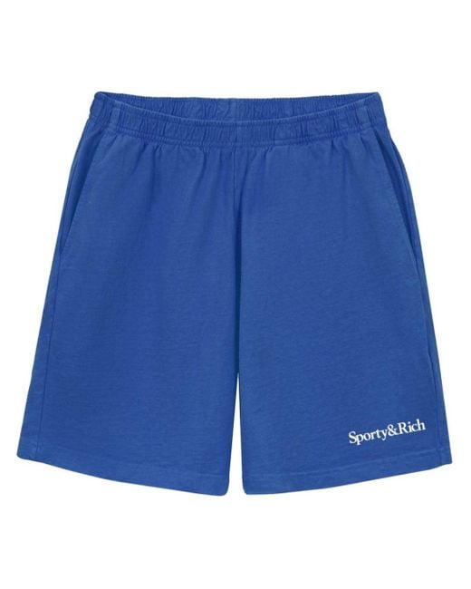 Pantalones cortos de chándal con logo Sporty & Rich de color Blue