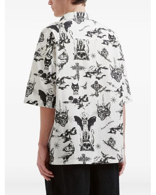 FIVE CM White Print Pocket Shirt for men