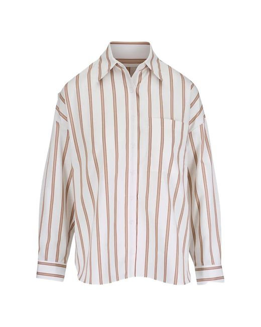 Twp Something Borrowed Gestreepte Blouse in het White