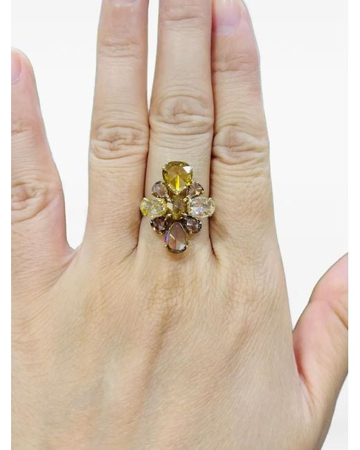 HYT Jewelry 18Kt Geel- En Witgouden Ring Met Diamant in het Natural