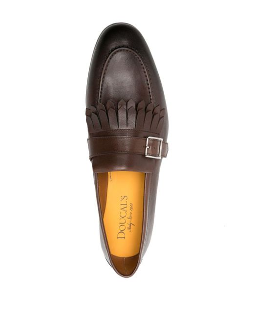 Doucal's Brown 3d-detailing Leather Loafers for men