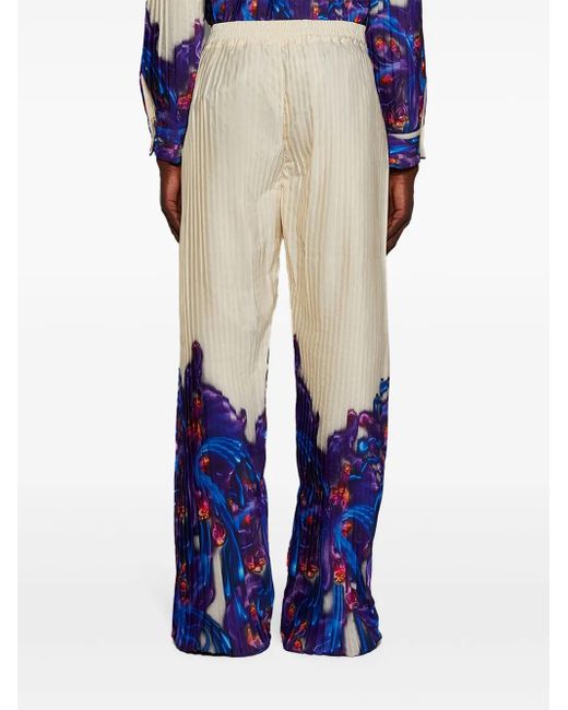 Casella Meyer Blue Pleated Trousers for men