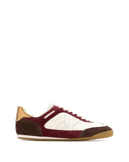 Veronica Beard Brown Natalia Quilted Suede Sneakers