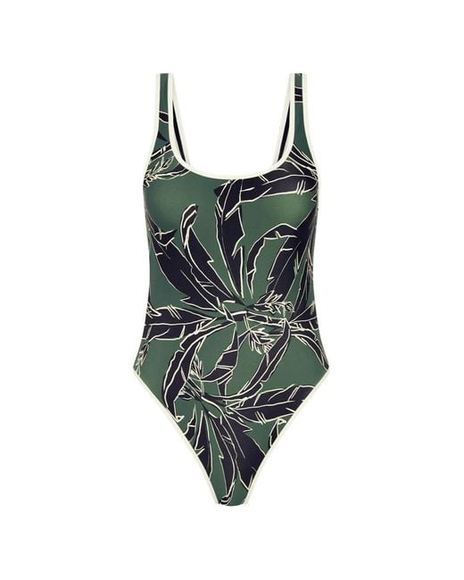 The Upside Green Tamara Floral-Print Scoop-Neck Swimsuit