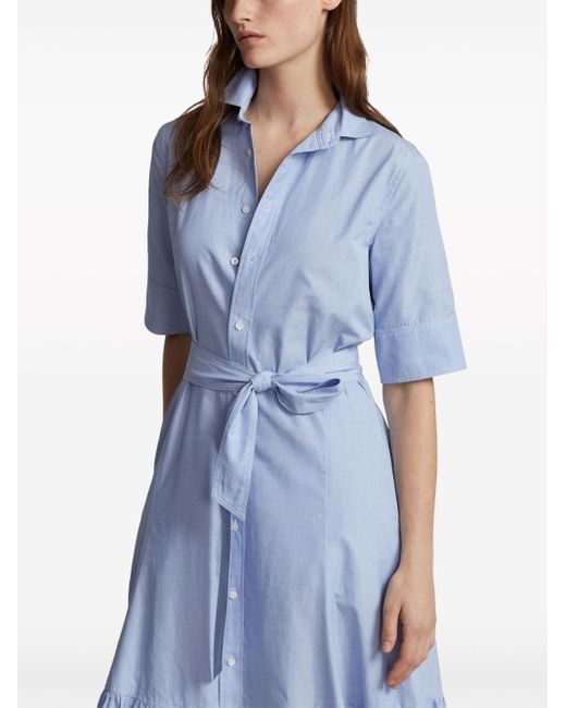 Polo Ralph Lauren Blue Short-sleeve Cotton Shirt Dress