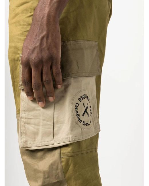 DSquared² Natural Logo-Print Cargo Trousers for men