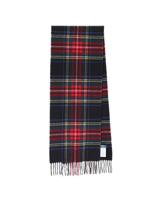 Polo Ralph Lauren Red Plaid Cashmere Scarf for men