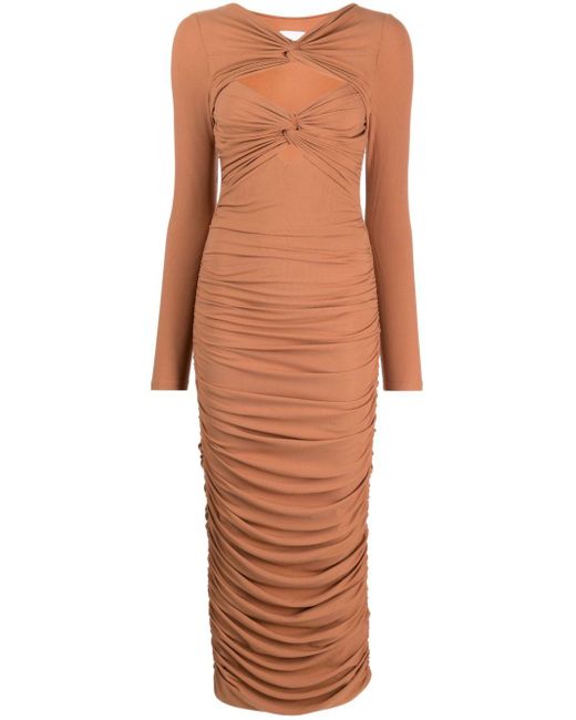 Acler Brown Redland Kleid mit Cut-Outs