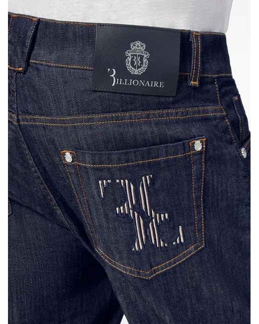 Billionaire Blue Logo-Detail Regular-Fit Jeans for men