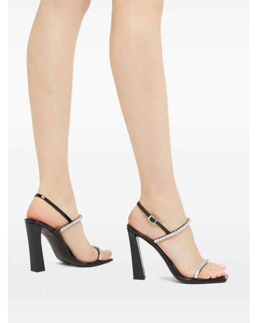 Giuseppe Zanotti Black 105Mm Valentiine Crystal Sandals