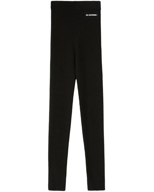 Jil Sander Legging Met Logoprint in het Black