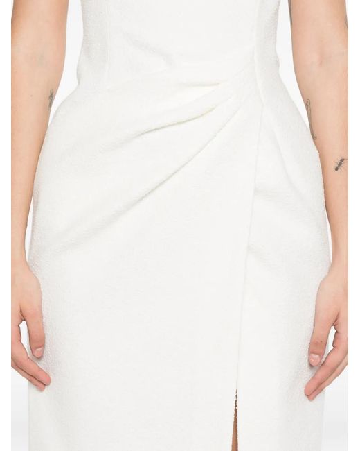 Blumarine White Gathered-Detail Mini Dress