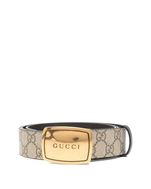 Gucci Natural Logo Buckle Print Belt for men