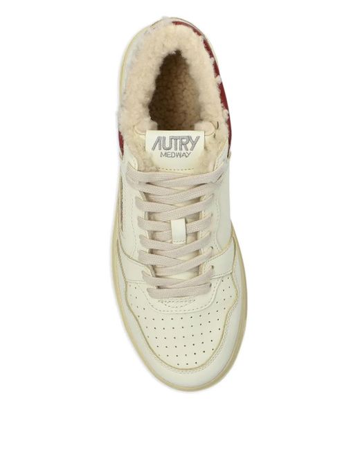 Autry White Med-Way Leather Sneakers