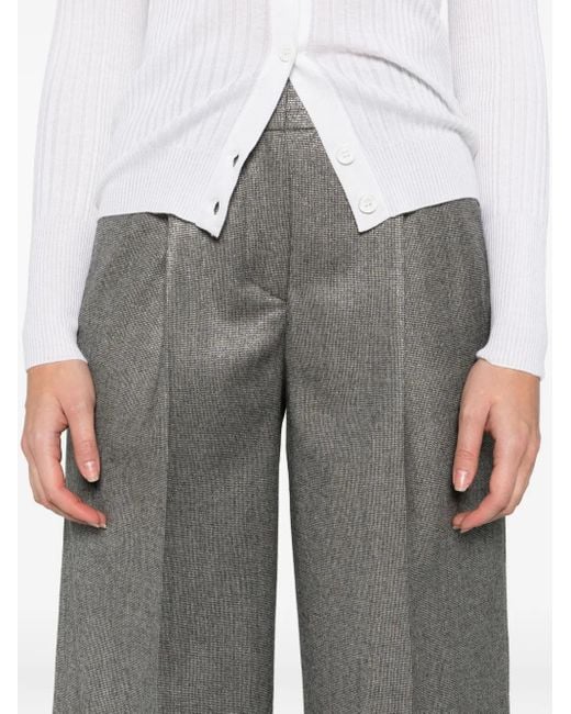Peserico Gray Metallic-Effect Pants