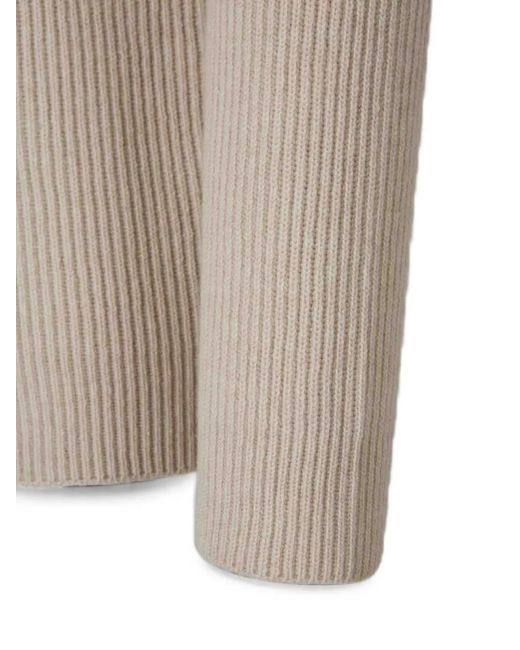 Gran Sasso Natural Ribbed-Knit Button-Up Sweater for men