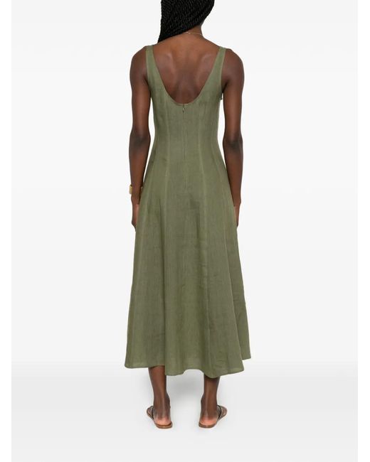 Marella Green Linen Panelled Dress