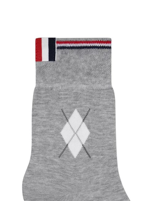 Thom Browne White Argyle-Pattern Socks