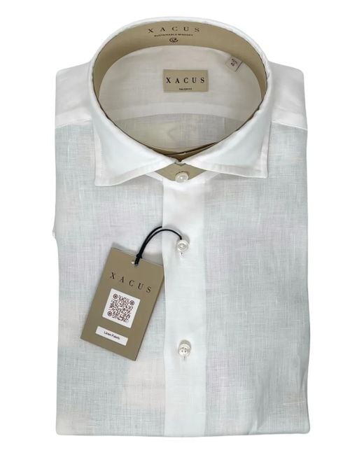 Xacus Gray Point-Collar Buttoned Shirt for men