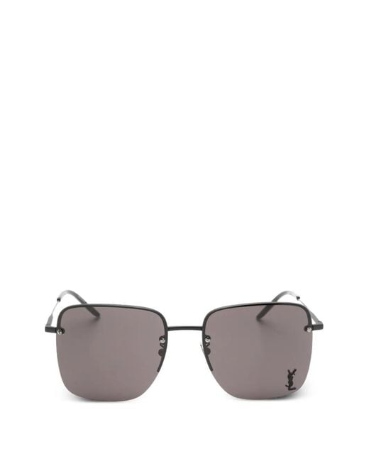 Saint Laurent Gray Ysl-Detail Sunglasses