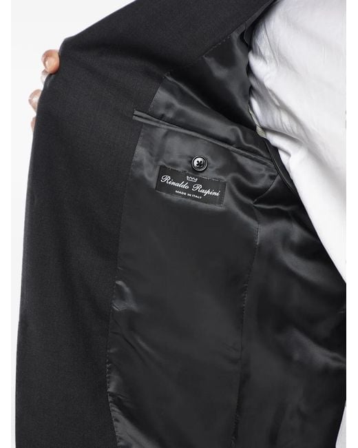 Marina Rinaldi Black Single-Breasted Virgin Wool Blazer for men