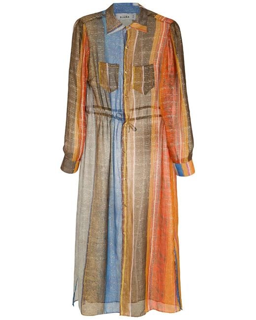 Amir Slama Multicolor Silk Shirt Dress