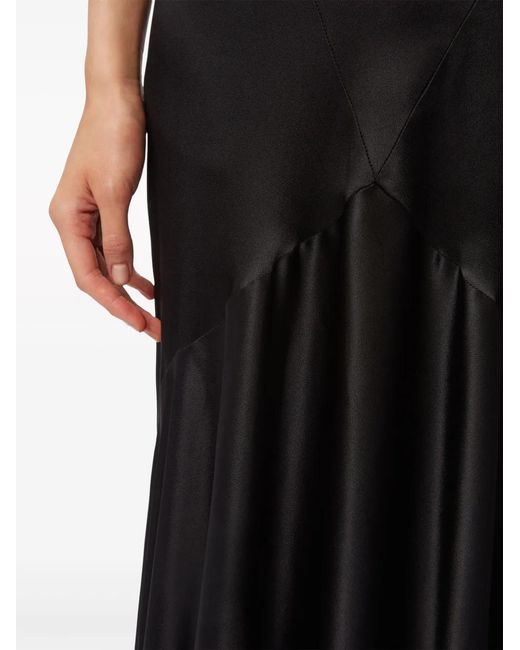 Nina Ricci Black Satin Mermaid Maxi Skirt