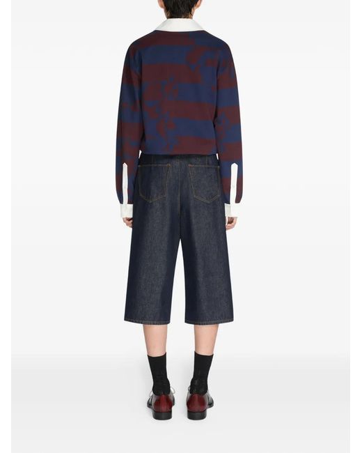 Dries Van Noten Blue Belted Denim Shorts for men
