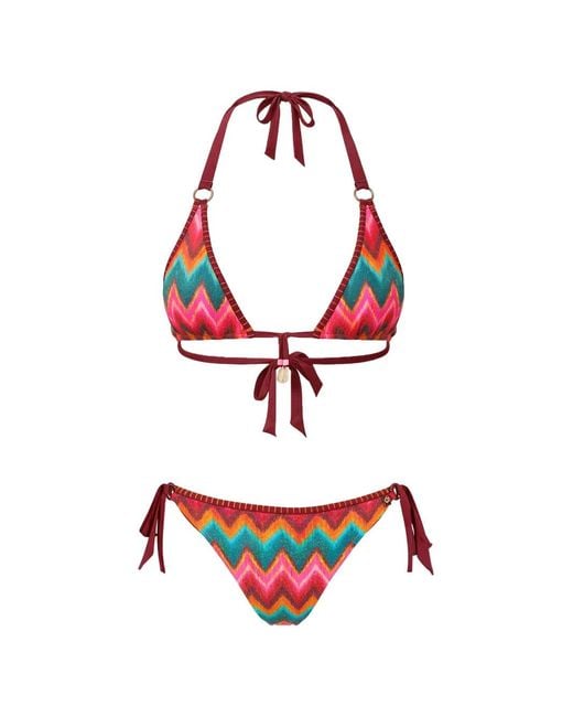 Banana Moon White Sima Nalika Tie-Side Chevron Bikini Bottoms