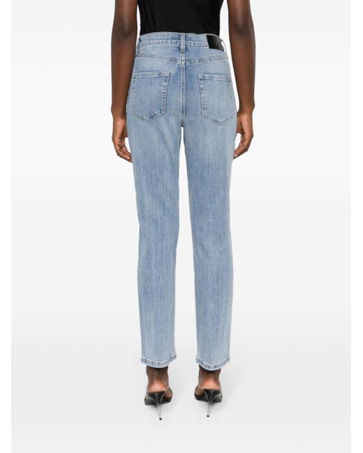 DKNY Blue Broome High-rise Straight-leg Jeans