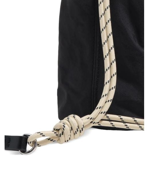 Bimba Y Lola Black Pocket Drawstring Mini Bag
