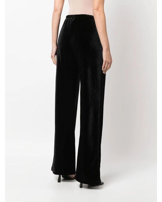 Philosophy Di Lorenzo Serafini Black Wide-Leg Velvet Trousers
