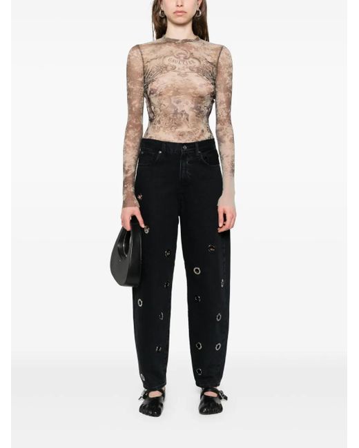 Jean Paul Gaultier Brown Mesh Top