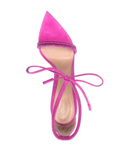 Gianvito Rossi Pink Montecarlo 115Mm Crystal-Embellished Sandals
