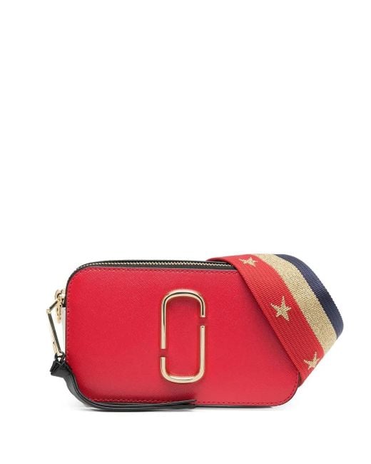 Marc Jacobs Red Americana Snapshot Leather Shoulder Bag