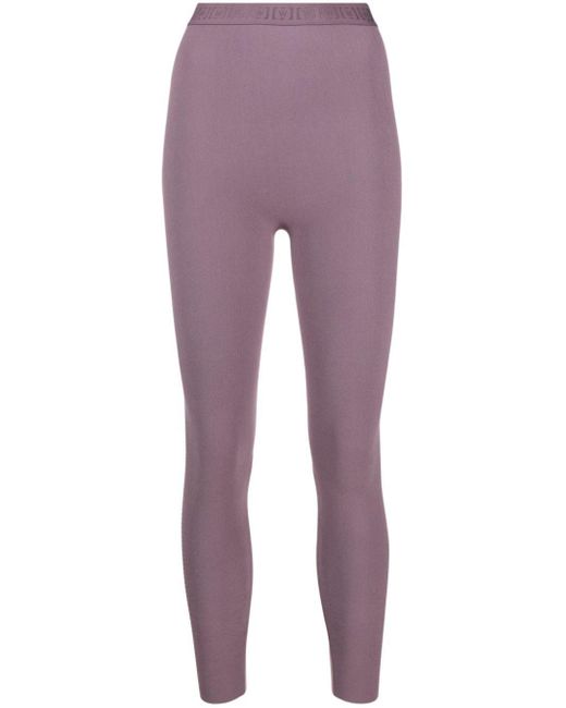 Wolford Purple Logo-waistband High-waisted leggings