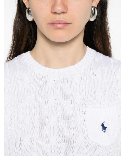 Polo Ralph Lauren White T-Shirt mit Logo-Detail
