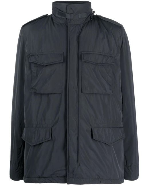 Aspesi Blue Multi-Pocket Military Jacket for men