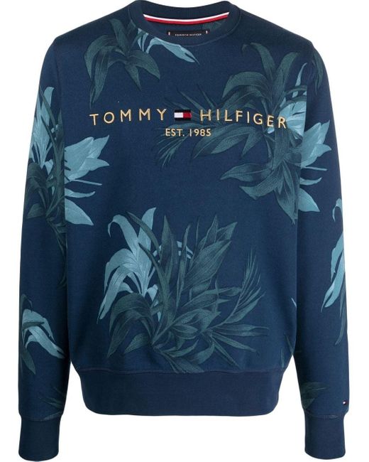 Pull à fleurs Tommy Hilfiger pour homme en coloris Bleu | Lyst