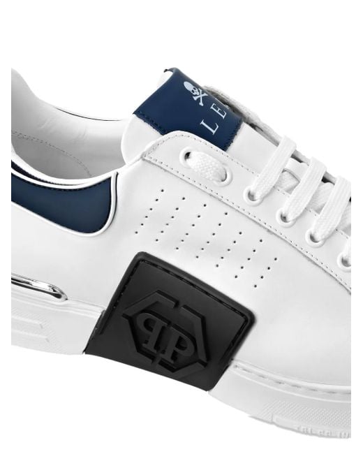 Philipp Plein White Nappa-Leather Low-Top Sneakers
