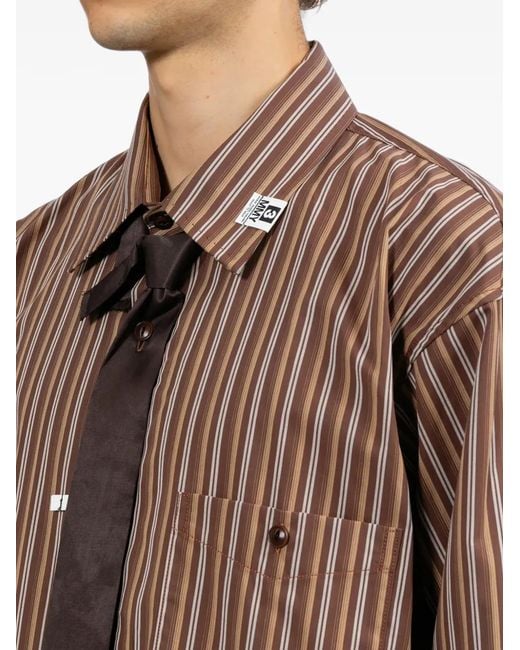 Maison Mihara Yasuhiro Brown Attached Tie Long Sleeve Shirt for men
